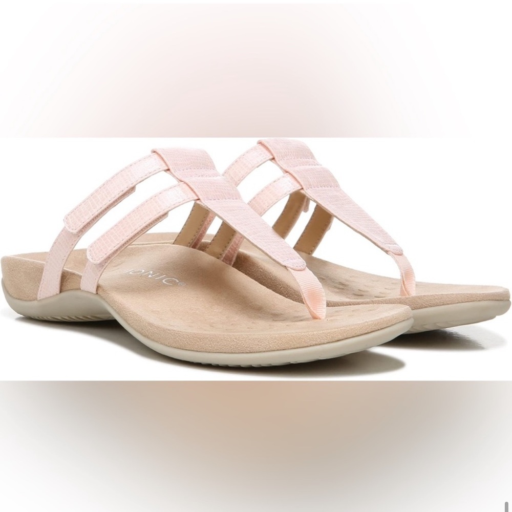Vionic Elvia Adjustable Slip-on Orthotic Sandal Cloud Pink 8.5 Wide